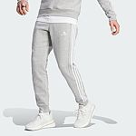 adidas Men's Essentials Fleece 3-Stripes Tapered Cuff Pants $15