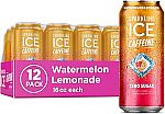 12-Pack 16-Oz Sparkling Ice Watermelon Lemonade Sparkling Water with Caffeine, Zero Sugar $11.39