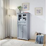 Home Decorators Collection Hampton Harbor 53" H Gray Freestanding Linen Cabinet $134 (60% Off)