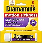8 Count Dramamine Motion Sickness Relief Less Drowsey Formula $2.50