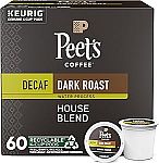 60-Count Peet's Coffee Decaf House Blend Coffee K-Cup Pods (Dark Roast) $25.24 (Reg $42.99)