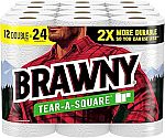 12 Double Rolls Brawny Tear-A-Square Paper Towels $15