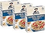 3 Pack 14.5oz Quaker Oatmeal Squares Breakfast Cereal, Brown Sugar $5.66