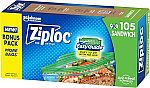 105-Ct Ziploc Sandwich and Snack Bags with EasyGuide $3
