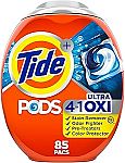 85-Ct Tide PODS Liquid Laundry Detergent Soap Pacs, 4-n-1 Ultra Oxi $17