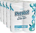 24 Count Amazon Brand - Presto! 2-Ply Ultra-Soft Toilet Paper Family Mega Rolls $20.18