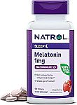 90-Count Natrol Fast Dissolve Melatonin 1 mg (Strawberry) $3