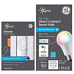 GE CYNC Smart Color Changing Light Bulb and Smart Wire-Free Dimmer Switch Bundle $8.16