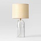 Threshold Glass Table Lamp with Open Base and Natural Shade $12