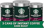 6 Tins Starbucks Premium Instant-Coffee Dark Roast $33.52