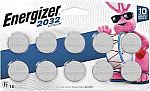 10-Pack Energizer CR2032 3V Lithium Coin Batteries $9.50