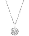 Diamond Cluster 18" Pendant Necklace or Stud Earrings in Sterling Silver $25.99 and more