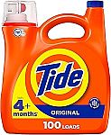 4 X 132 fl oz Tide Laundry Detergent Liquid, HE Compatible $45.76 (after $15 rebate)