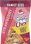 13.5 oz Simply Chex, Strawberry Creme Snack Mix $2.37 and more
