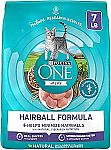 7-Lb Purina ONE Natural Cat Food for Hairball Control $8