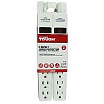 Hyper Tough 2 Pack 6-Outlet Surge Protector with 2.5 ft Cords $7