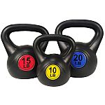 BalanceFrom Wide Grip Kettlebell Set (10/15/20 lbs) $20