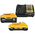 DeWALT 20V Max Lithium Ion 6.0Ah + 4.0Ah Battery/Charger Starter Kit $90 + Free Shipping