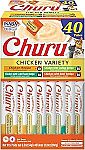 40-Count 0.5-Oz INABA Churu Squeezable Creamy Puree Cat Treat/Topper (Chicken Variety) $14