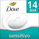 14-Pack 3.75-Oz Dove Beauty Bar (Sensitive) $8