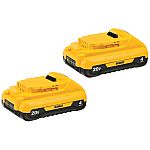 DEWALT 20 -V 2 -Pack Lithium-ion Battery 4 Ah + Free Tool $99 (YMMV)
