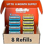 Gillette Mens Razor Blade Refills, 4 ProGlide Chill Cartridges, 4 ProGlide Shield Cartridges $27 + $10 Amazon Credit