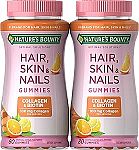 2-Pack 80-Ct Nature's Bounty Biotin and Collagen, Citrus-Flavored Gummie $9.79 and more