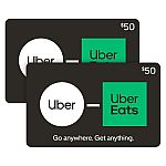2-Count $50 Uber/Uber Eats eGift Card $75