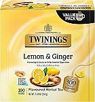 100-Count Twinings Lemon & Ginger Herbal Tea $8