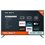 onn. 50” Class 4K UHD (2160P) LED Roku Smart TV $178