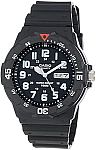 Casio Men's MRW200H-1BV Black Resin Dive Watch $15