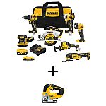 DEWALT 20V MAX Lithium-Ion Cordless 7-Tool Combo Kit + 20V Brushless Jigsaw $349 and more