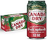 12-Pk 12-Oz Canada Dry Zero Sugar Cherry Gingerale Fruit Splash $4.75