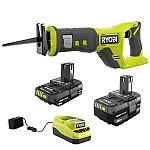 RYOBI ONE+ 18V Reciprocating Saw Kit with 2.0 Ah and 4.0 Ah Batteries and Charger $99 (Reg $283)
