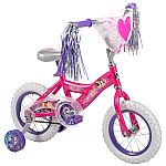 Huffy 12" Kids Girls Bicycle Training Wheels Princess Bike Pink Basket $60