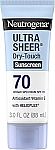 3-Oz Neutrogena SPF 70 Ultra Sheer Dry-Touch Sunscreen Lotion $4.65