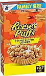 19.7 Oz REESE'S PUFFS Peanut Butter Lovers Breakfast Cereal $3.20 and more