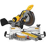 DeWALT 12” Double Bevel Corded Sliding Compound Miter Saw, Blade Wrench and Material Clamp $287.52