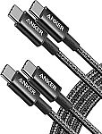 2-Pack 6' Anker 100W USB-C to USB-C Cable $10
