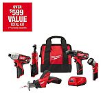 Milwaukee 5-Tool M12 12V Lithium-Ion Cordless Combo Kit w/ (2) 1.5 Ah Batteries, Charger and Tool Bag $199 (Was $400)