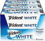 9-Pack 16-Count Trident White Sugar Free Gum (Peppermint) $6.29