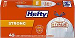45-Ct 13-Gal Hefty Strong Tall Kitchen Trash Bags $5.80
