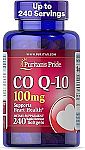 240 Count Puritan's Pride Q-Sorb CoQ-10 100mg Rapid Release Softgels $14