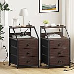 2-pack Travison Nightstands with 3 Drawers & Outlets $102 and more