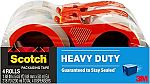 4-Pack Scotch Heavy Duty Shipping Packing Tape (4 Rolls + 4 Dispensers) $13.70
