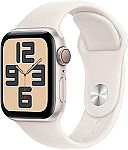 Apple Watch SE (2nd Gen) [GPS + Cellular 40mm] Smartwatch with Starlight Aluminum Case with Starlight Sport Band M/L $169.97