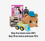 Woot Toys Clearance - extra 30% off 4+ or extra 70% off 10+ items