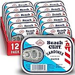 12-Pack 3.75-Oz Beach Cliff Wild Caught Sardines $9.54