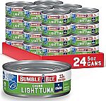 24-ct Bumble Bee Chunk Light Tuna in Water, 5 oz Cans $17