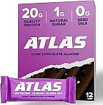 12-Ct Atlas Protein Bar, 20g Protein (Dark Chocolate Almond) $17